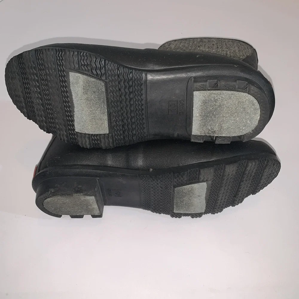 Chooka Rain Boots Womens 10 Black Herringbone Mid Rubber Waterproof EU 40.5